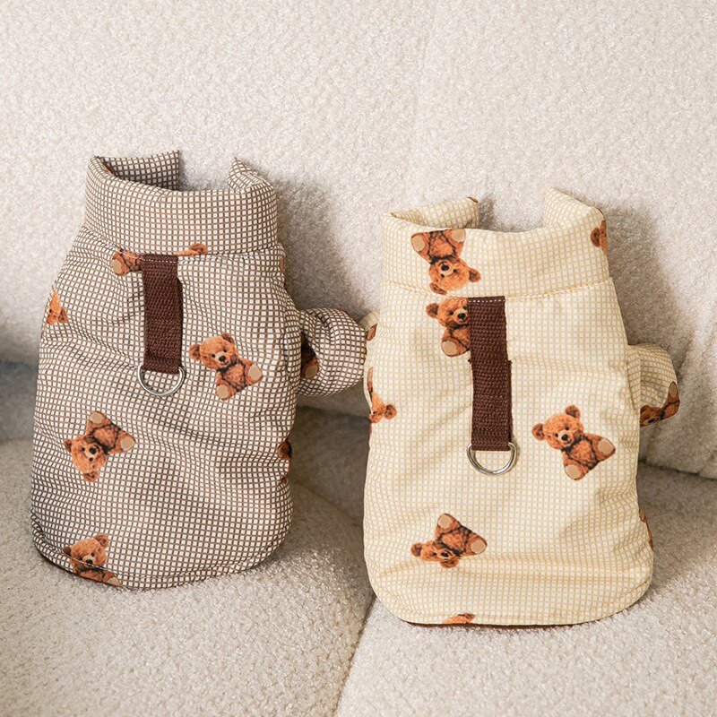 Lemmiklooma puuvillased riided sügistalv keskmine väike koer soe mantel mood jakk Chihuahua kassipoeg kutsikas magus rakmed buldogi puudel