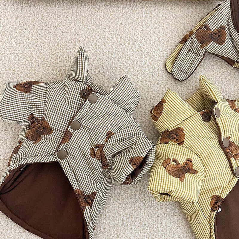 Lemmiklooma puuvillased riided sügistalv keskmine väike koer soe mantel mood jakk Chihuahua kassipoeg kutsikas magus rakmed buldogi puudel