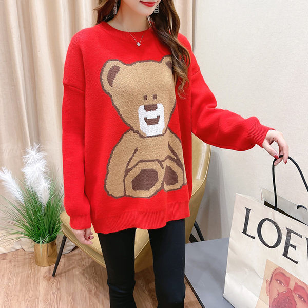 Dámsky sveter pre tehotné ženy - s oválnym výstrihom