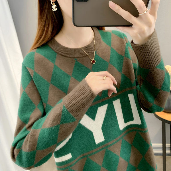 Pulover de iarnă de damă cu decolteu rotund - trei culori