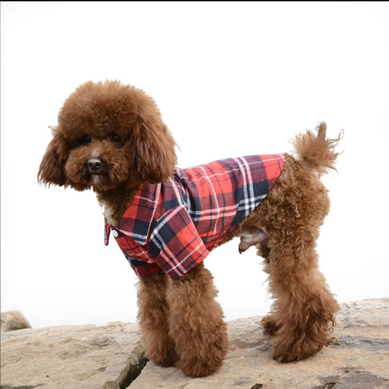 Minkštos medvilnės marškinėliai trumpomis rankovėmis Naminio gyvūno šuns katės drabužiai šuniuko šuniuko kačiuko drabužiai languoti šunų marškinėliai