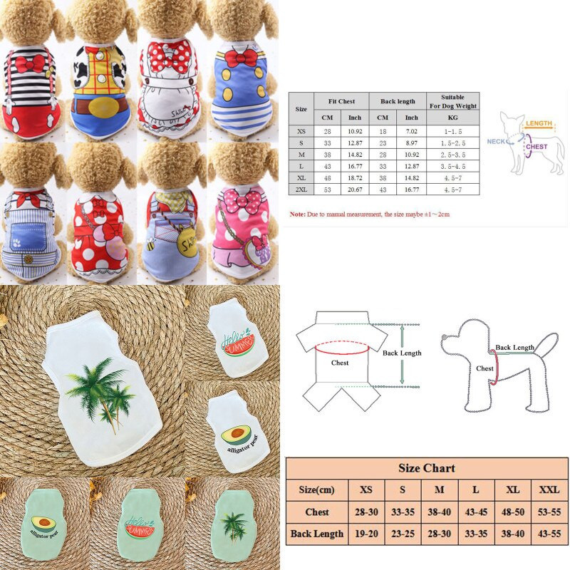 Vasarinė šunų liemenė mažiems šunims Animacinis filmas "Big Bow Print" Naminių gyvūnėlių drabužiai Šunims Drabužiai Čihuahua Buldogo Kostiumo Kailio Priedai YZL