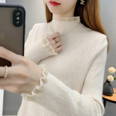 Puhta disainiga polo kaelusega rasedate kampsun