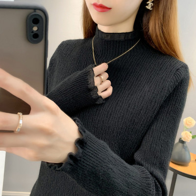 Puhta disainiga polo kaelusega rasedate kampsun