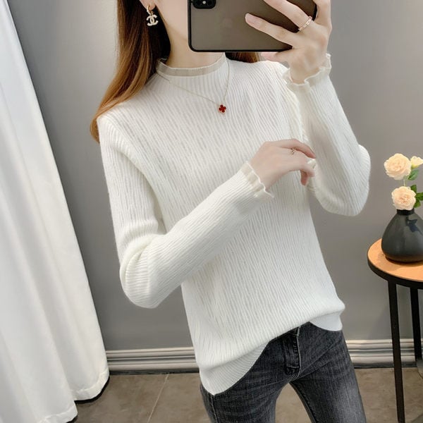 Puhta disainiga polo kaelusega rasedate kampsun