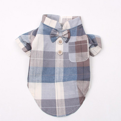 Πουκάμισο για σκύλο με καρό και κολάρο, μπλούζα για κουτάβι για κατοικίδια, ρούχα για άνοιξη/καλοκαίρι