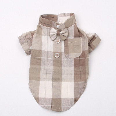 Πουκάμισο για σκύλο με καρό και κολάρο, μπλούζα για κουτάβι για κατοικίδια, ρούχα για άνοιξη/καλοκαίρι