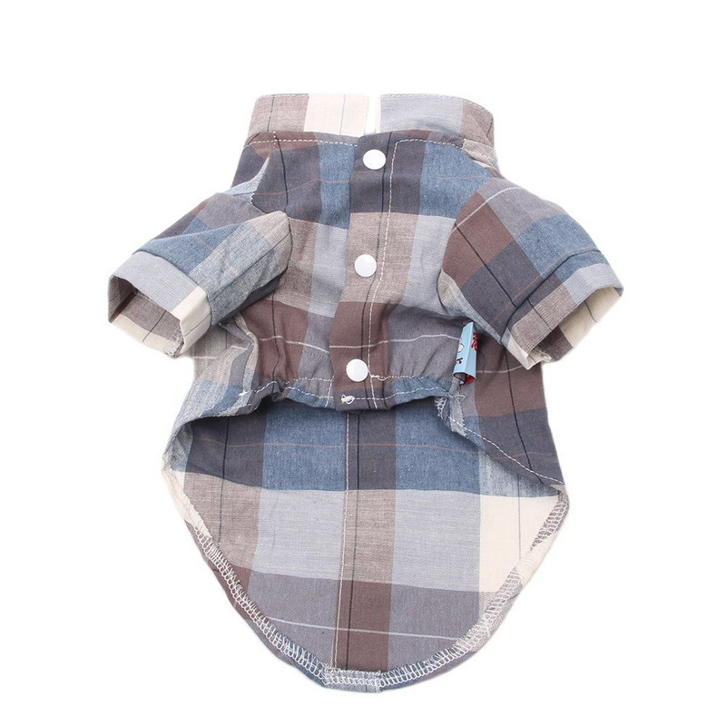 Πουκάμισο για σκύλο με καρό και κολάρο, μπλούζα για κουτάβι για κατοικίδια, ρούχα για άνοιξη/καλοκαίρι