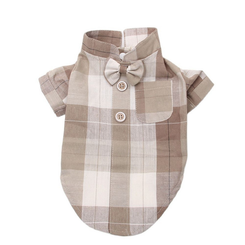 Πουκάμισο για σκύλο με καρό και κολάρο, μπλούζα για κουτάβι για κατοικίδια, ρούχα για άνοιξη/καλοκαίρι