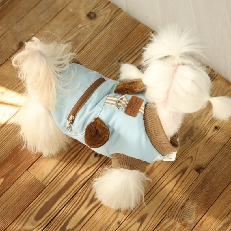 Modna jakna za kućne ljubimce Jesen Zima Odjeća za srednje male pse Topli vuneni kaput Mače Štene Zgodan džemper Slatki pojas Pudla Mops