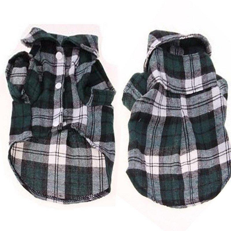 2022. aasta klassikalised koerasärgid Briti stiilis ruudulised koerasärgid Puuvillane lemmiklooma kutsika T-särk Koerariided väikestele ja keskmistele koertele Kasside lemmikloomavarustus