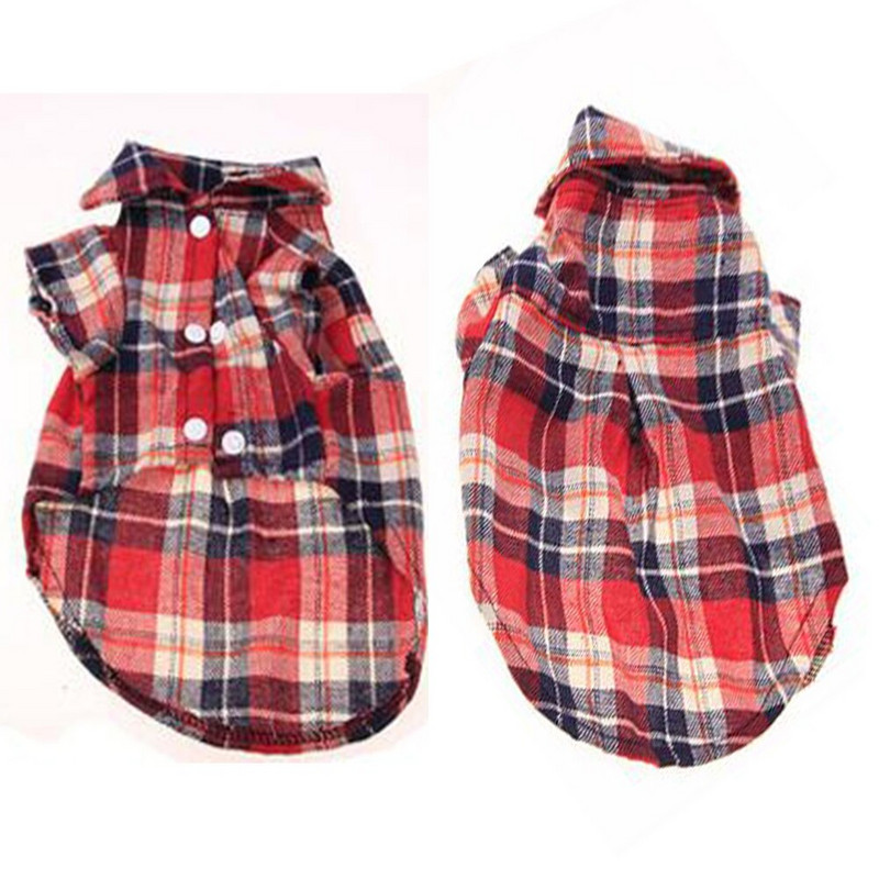 2022. aasta klassikalised koerasärgid Briti stiilis ruudulised koerasärgid Puuvillane lemmiklooma kutsika T-särk Koerariided väikestele ja keskmistele koertele Kasside lemmikloomavarustus
