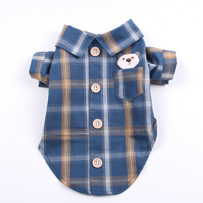 Ruuduline koerasärk Kassisärgid Lemmikloomakutsikate kevad-/suvised rõivad