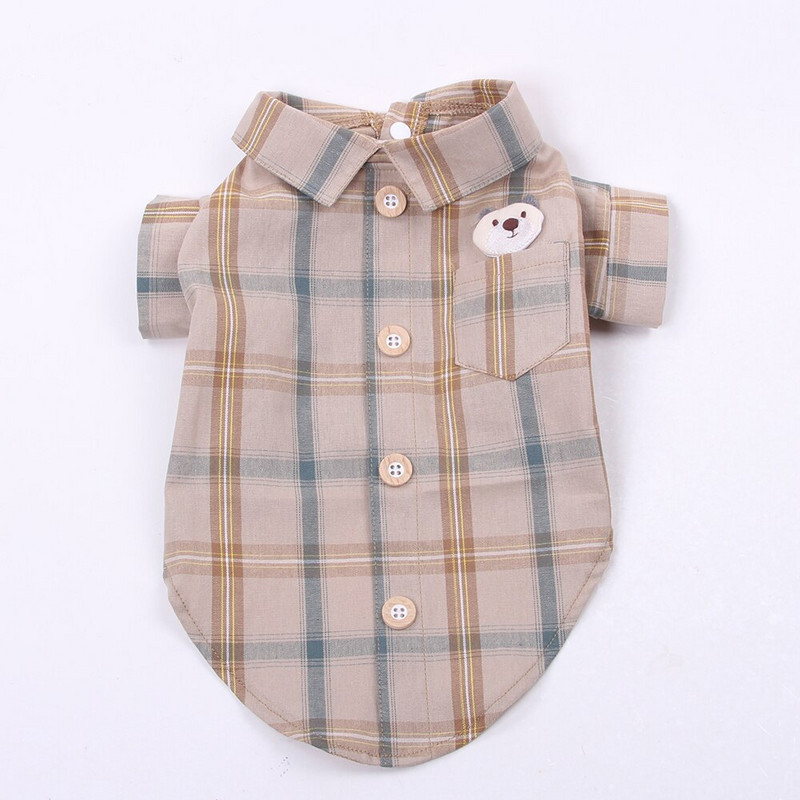 Ruuduline koerasärk Kassisärgid Lemmikloomakutsikate kevad-/suvised rõivad