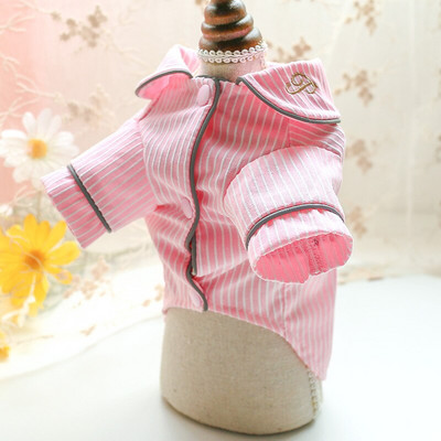 Pyžamo s pruhmi pre psov, oblečenie pre malé šteniatka psov, zvieratká, dievčatá, chlapcov, tričko pre milovníkov domácich zvierat, kostýmy pre mačky, XS, XL, letné tričko, bišony, mopslíci