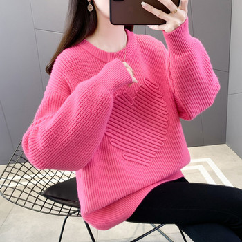 Γυναικείο πουλόβερ casual με λαιμόκοψη για έγκυες γυναίκες
