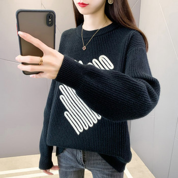 Дамски ежедневен пуловер с овално деколте за бременни жени