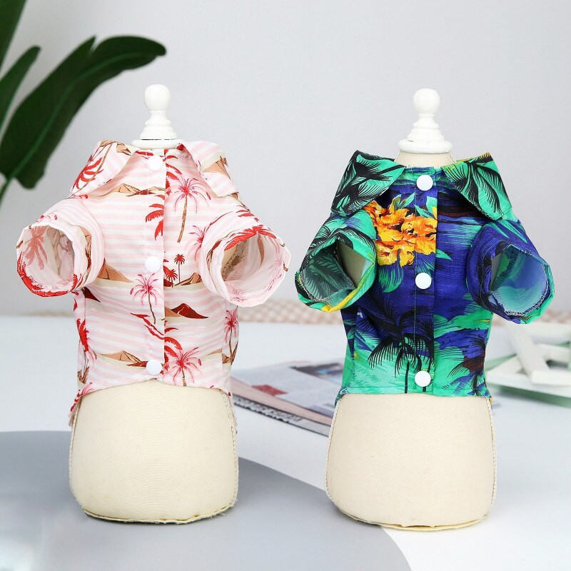 Havajska košulja za psa, prsluk za plažu, mačka, ljetna odjeća za odmor, jakna za buldoga, print kokosove palme, odjeća za male ljubimce, čivavu