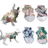 Havajų stiliaus marškinėliai naminiams gyvūnėliams Šunų marškinėliai marginti marškinėliai Unikalūs poliesterio apykaklė Suknelės atostoginiai drabužiai mažiems šunims YZL