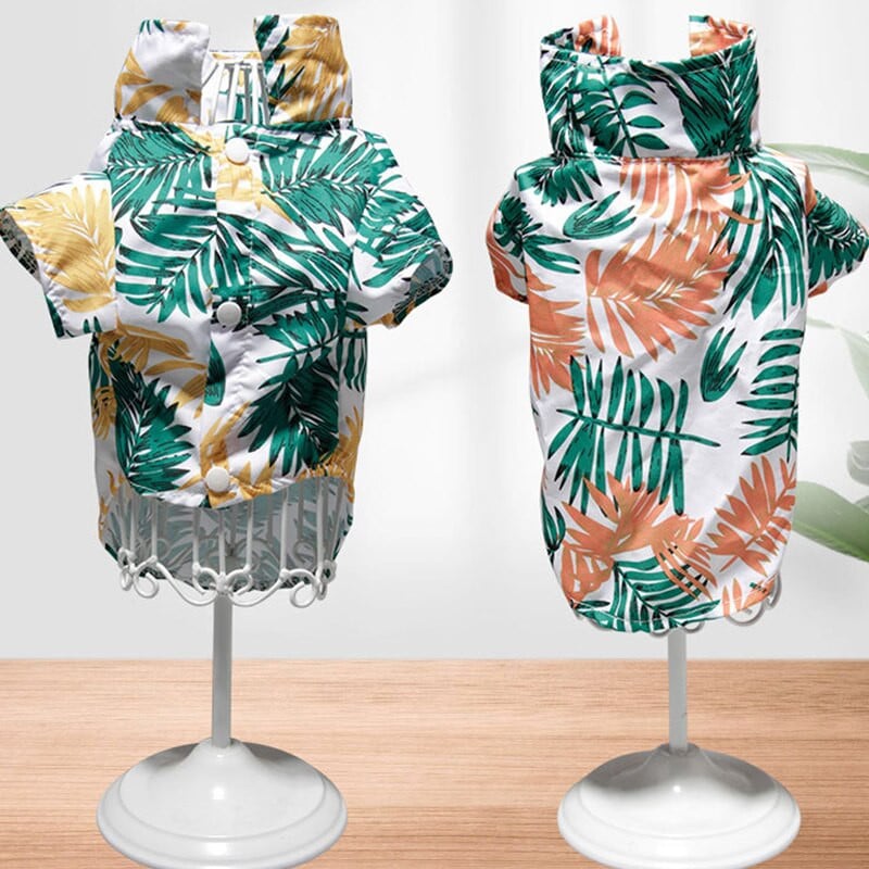 Havajų stiliaus marškinėliai naminiams gyvūnėliams Šunų marškinėliai marginti marškinėliai Unikalūs poliesterio apykaklė Suknelės atostoginiai drabužiai mažiems šunims YZL