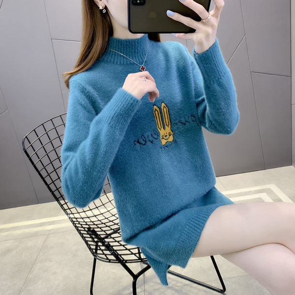 Naujo modelio moteriškas megztinis su polo kaklu nėščiosioms