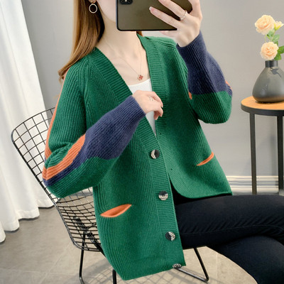 Voľný tehotenský kardigan s vreckami a zapínaním na gombíky