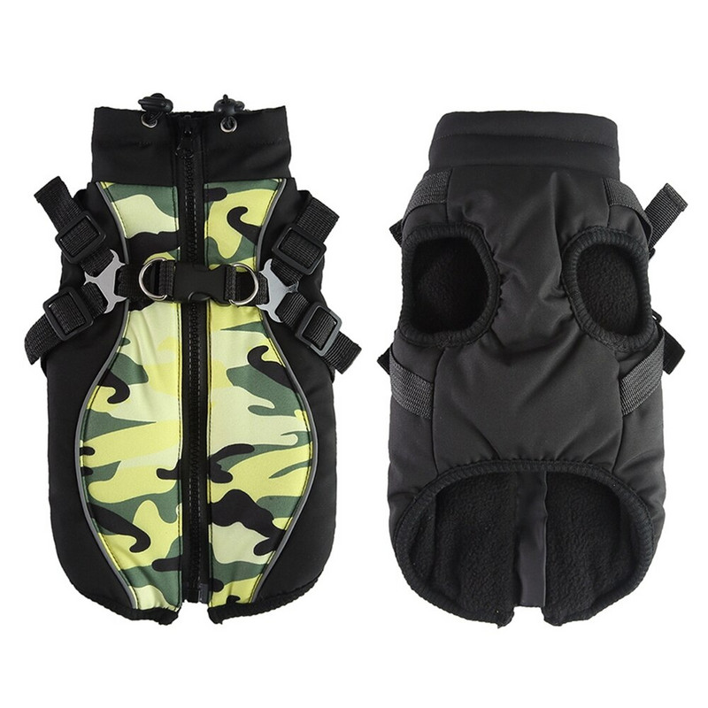 Manta caldă de iarnă pentru câini de companie, cu jachetă cu ham pentru câini de talie mică, haine pentru animale de companie, haină de toamnă iarnă, ținută pentru chihuahua pug