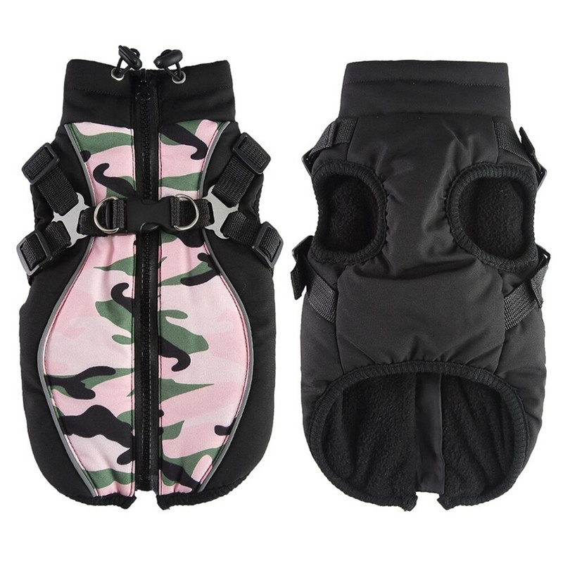 Manta caldă de iarnă pentru câini de companie, cu jachetă cu ham pentru câini de talie mică, haine pentru animale de companie, haină de toamnă iarnă, ținută pentru chihuahua pug