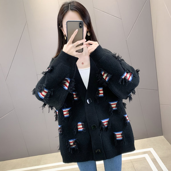 Cardigan casual dama cu motive colorate pentru gravide