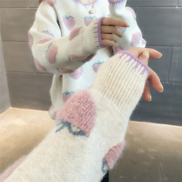 Pulover de iarnă de damă cu decolteu rotund