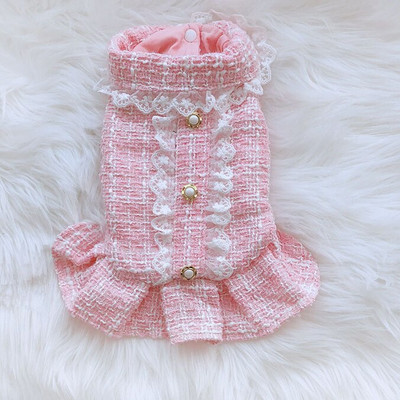 Kabát s klopou Houndstooth, jeseň/zima, luxusné jesenno-zimné šaty, oblečenie pre domáce zvieratá, oblečenie pre malých psov, móda pre psov, oblečenie pre šteniatka