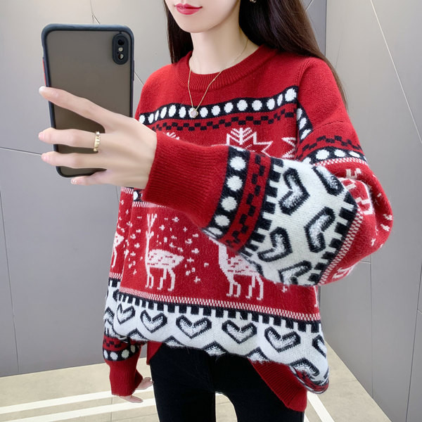 Zimný ležérny sveter pre tehotné ženy