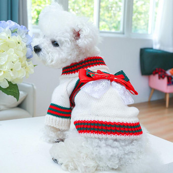 Υπέροχα ρούχα για κατοικίδια Πουλόβερ σκύλου Καλή κατασκευή Παπιγιόν Μαλακό Άνετο Keep Warm Christmas Elements Πουλόβερ σκύλου για το χειμώνα