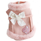 Palton de iarnă pentru câini Călduș drăguț Love Bowknot Cățeluș blană artificială Lână Pet Pisică Haine Teddy Bichon XS SML XL