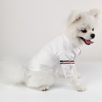 Нова риза за домашни любимци Британски стил Плетени дрехи за кучета Френски бойни ежедневни дрехи Дизайнерски дрехи за кучета Ризи за кучета за кучета