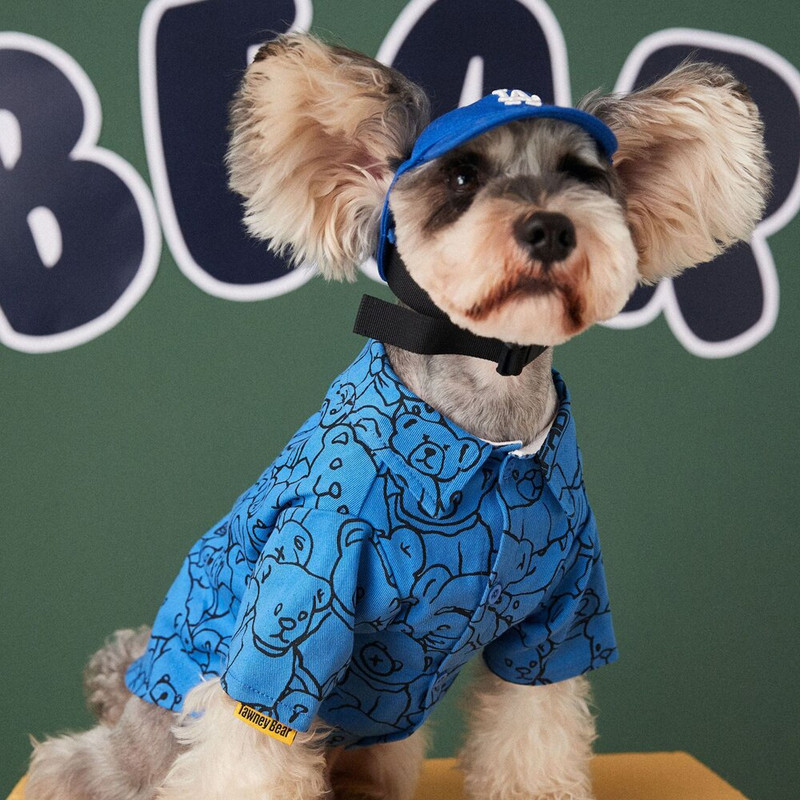 GULULU Σχεδιαστής Bear πουκάμισο για σκύλους Πολυτελή μαλακά ρούχα για σκύλους Fahion πουκάμισα για μικρά σκυλιά Teddy καλοκαιρινά ρούχα για κουτάβια για κατοικίδια