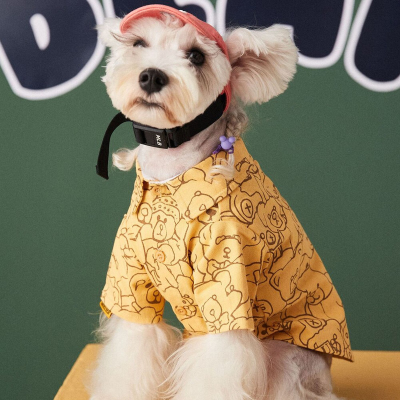GULULU Σχεδιαστής Bear πουκάμισο για σκύλους Πολυτελή μαλακά ρούχα για σκύλους Fahion πουκάμισα για μικρά σκυλιά Teddy καλοκαιρινά ρούχα για κουτάβια για κατοικίδια