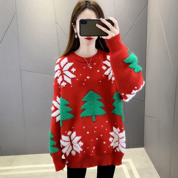 Dámsky zimný sveter pre tehotné ženy - s potlačou