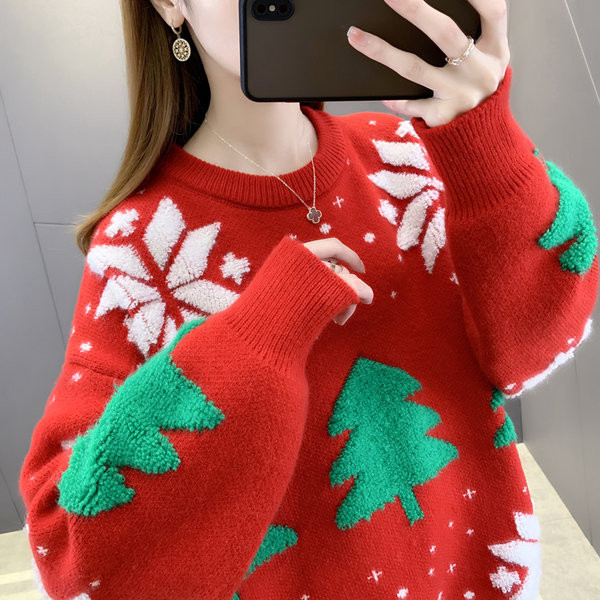 Dámsky zimný sveter pre tehotné ženy - s potlačou