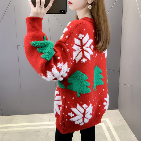 Dámsky zimný sveter pre tehotné ženy - s potlačou