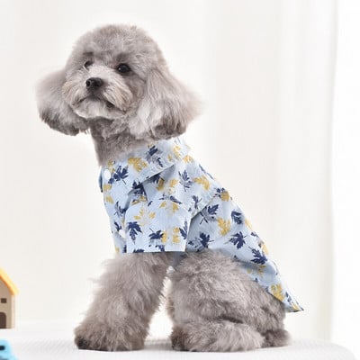 Oblečenie pre domáce zvieratá s potlačou javorového listu pre stredné psy, modré XS až XXXL, letné tričko s krátkym rukávom, mačka, malé šteniatko, zvieracie kostýmy pre čivavu, mopslíky, tovar