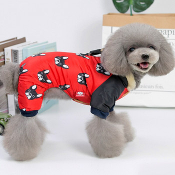 Есенни и зимни дрехи за кучета за домашни любимци Дрехи за кучета с четири крака за малки кучета Модни щамповани червени черни цветове S-xxl якета за кучета