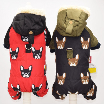 Kisállatkutya Őszi és téli kutyaruhák Négylábú ruhák kiskutyáknak Divat nyomtatott piros fekete színek S-xxl méretű kutyadzsekik