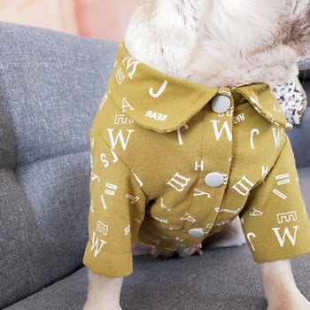 Дрехи за кучета, ризи, памучна тениска с щампи на карикатури за домашни любимци, кученце за малко средно куче, котка, френски булдог, чихуахуа, консумативи за дрехи