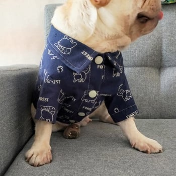 Πουκάμισα με ρούχα για σκύλους Βαμβακερό μπλουζάκι με στάμπες κατοικίδιων ζώων για κουτάβια για μικρό μεσαίο σκύλο Γάτα Προμήθειες ένδυσης γαλλικού μπουλντόγκ Τσιουάουα