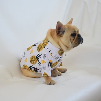 Дрехи за кучета, ризи, памучна тениска с щампи на карикатури за домашни любимци, кученце за малко средно куче, котка, френски булдог, чихуахуа, консумативи за дрехи
