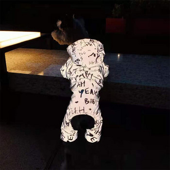 Αντανακλαστικά ρούχα για κατοικίδια Ζεστή εκτύπωση ασημί χρώματος τετράποδα κατοικίδια αδιάβροχα μικρού και μεσαίου σκύλου Χειμερινές φόρμες