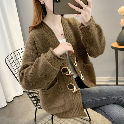 Γυναικεία ζακέτα εγκυμοσύνης με μακριά μανίκια με κουμπιά