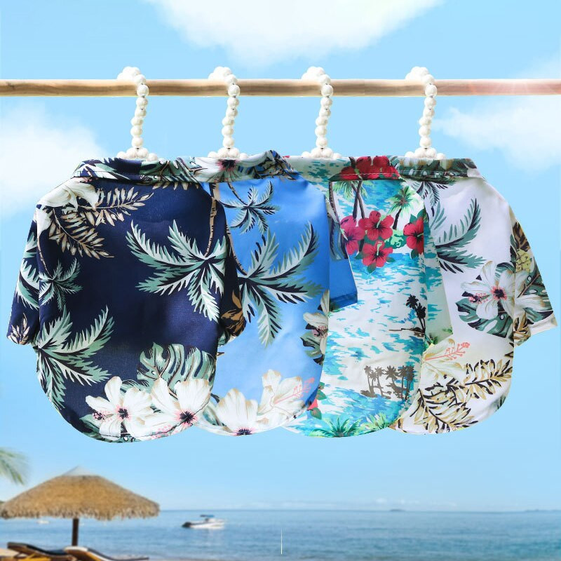 Dropship Dog T-särgid Hawaii Beach Stiilis Suvised Koerariided Väikestele Koertele Kutsikas Lemmikkassi Vest Chihuahua Yorkies Puudli riietus