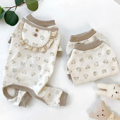 Lemmiklooma Pomeranian Onesie Talvine soojad koerariided Bichon Neljajalgsed riided Kutsika Pehmed Pidžaamad Multifilmid Lambariided